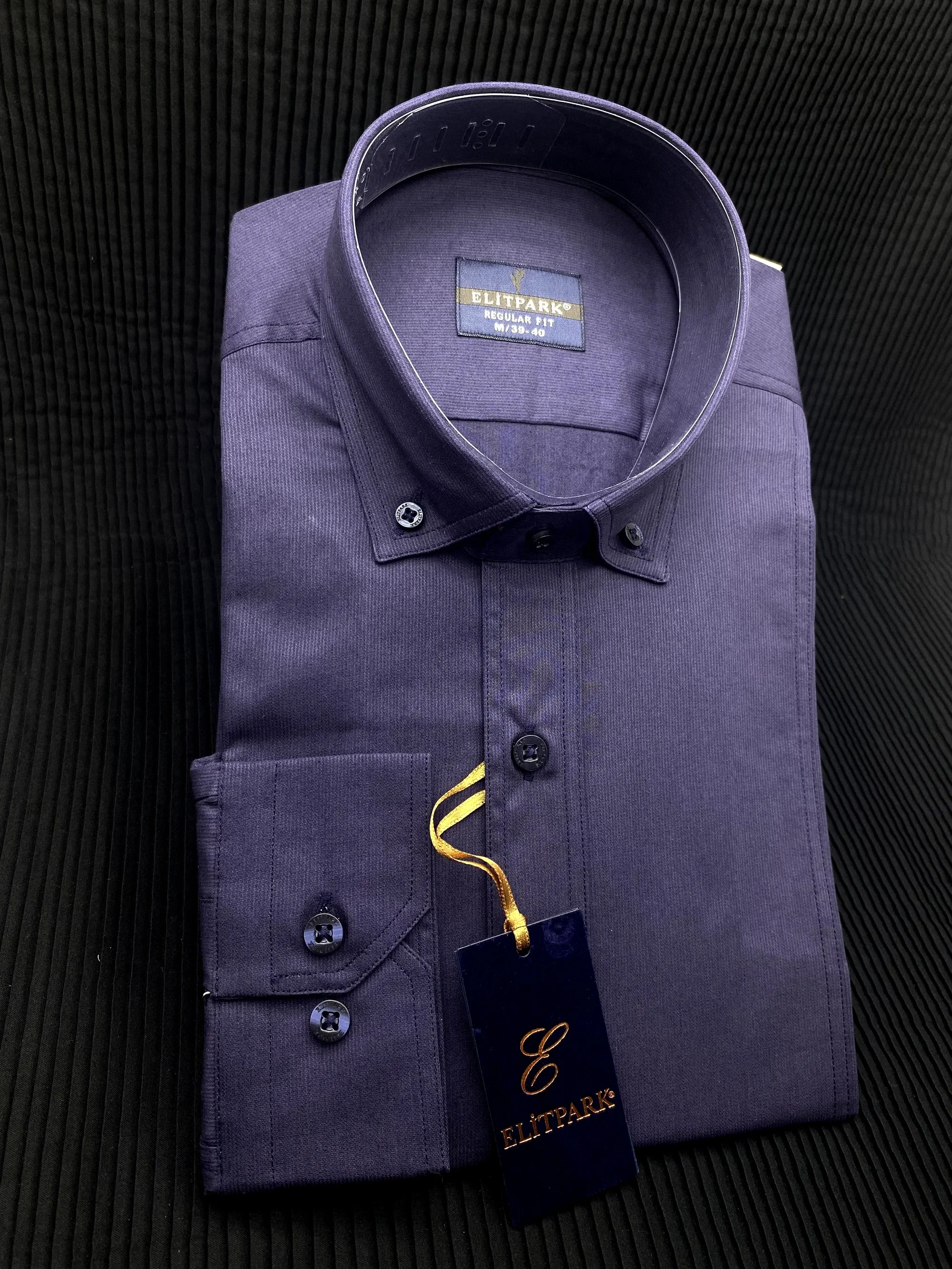 Açık Lacivert Düz Renk Pamuklu Erkek Gömlek