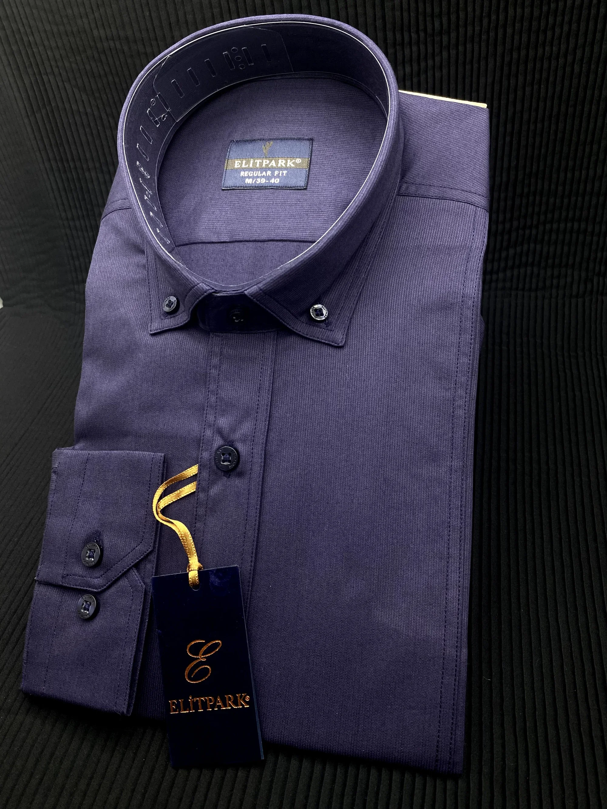 Açık Lacivert Düz Renk Pamuklu Erkek Gömlek