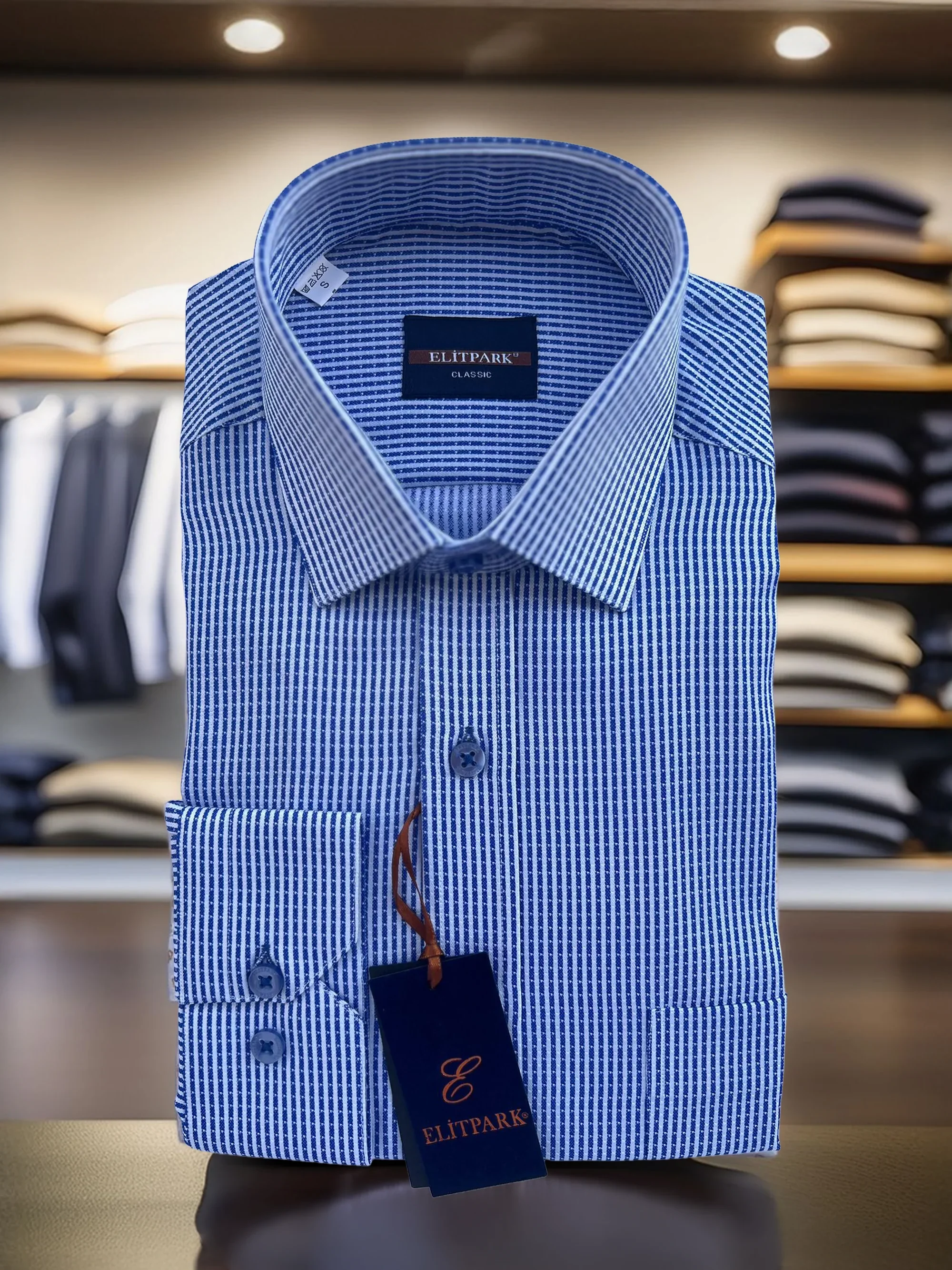 Vertical Dashed Line Pamuklu Erkek Gömlek