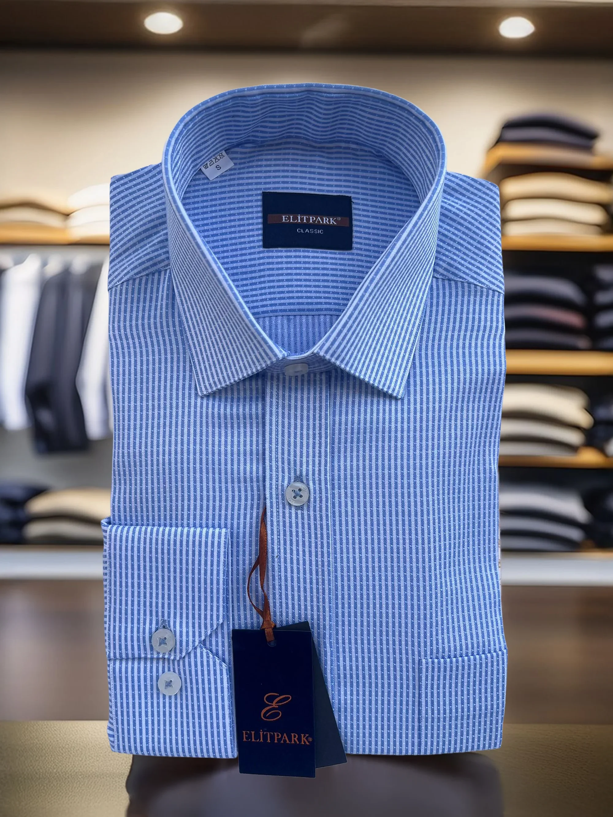 Vertical Dashed Line Pamuklu Erkek Gömlek