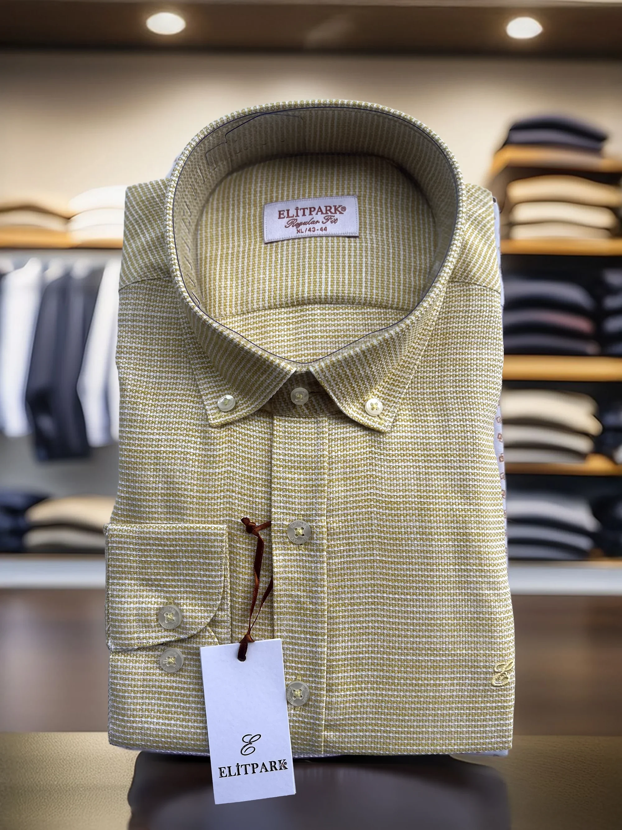 %100 Pamuk  Sarı  Erkek Gömlek