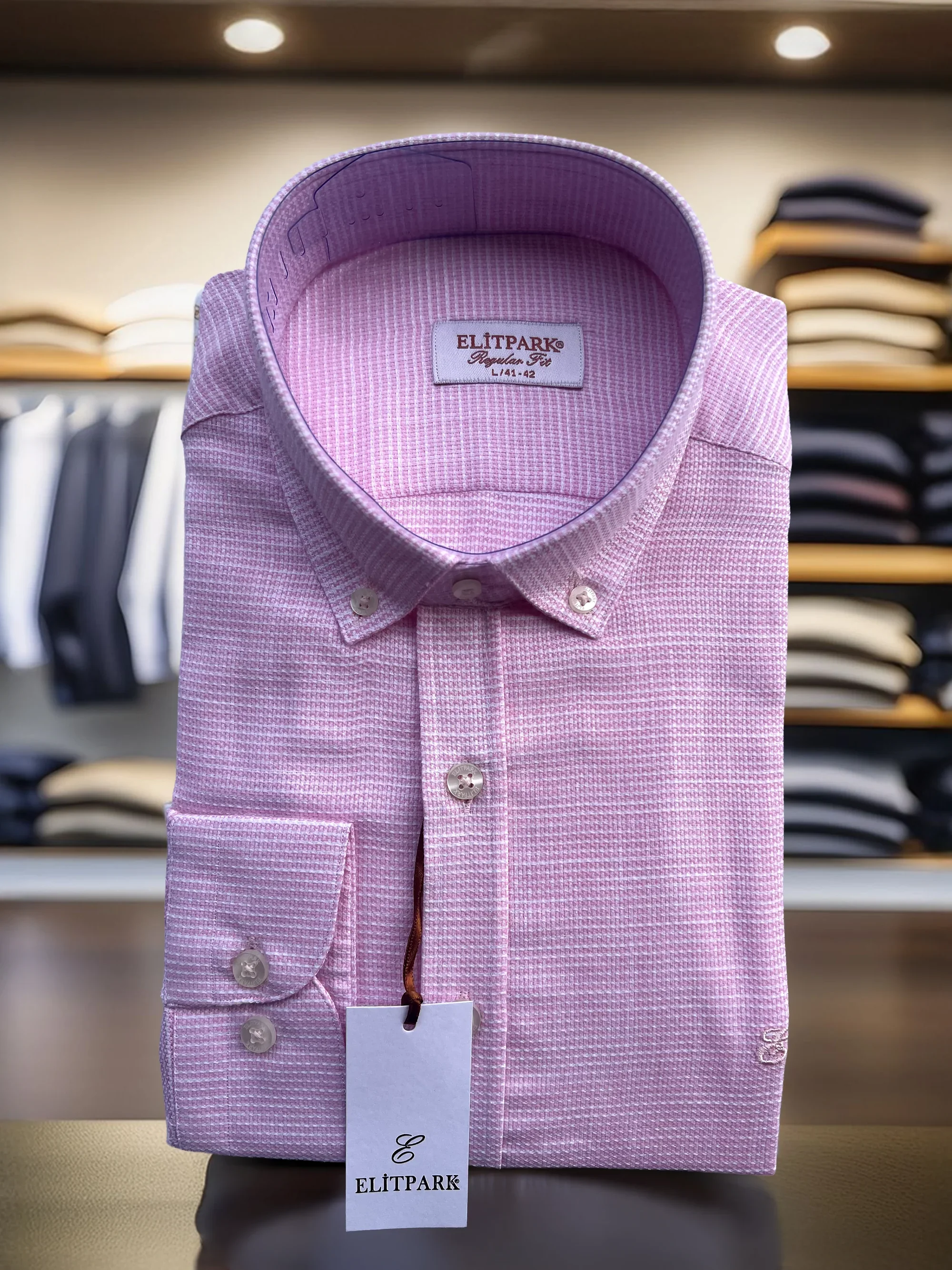 %100 Pamuk  Pembe Erkek Gömlek