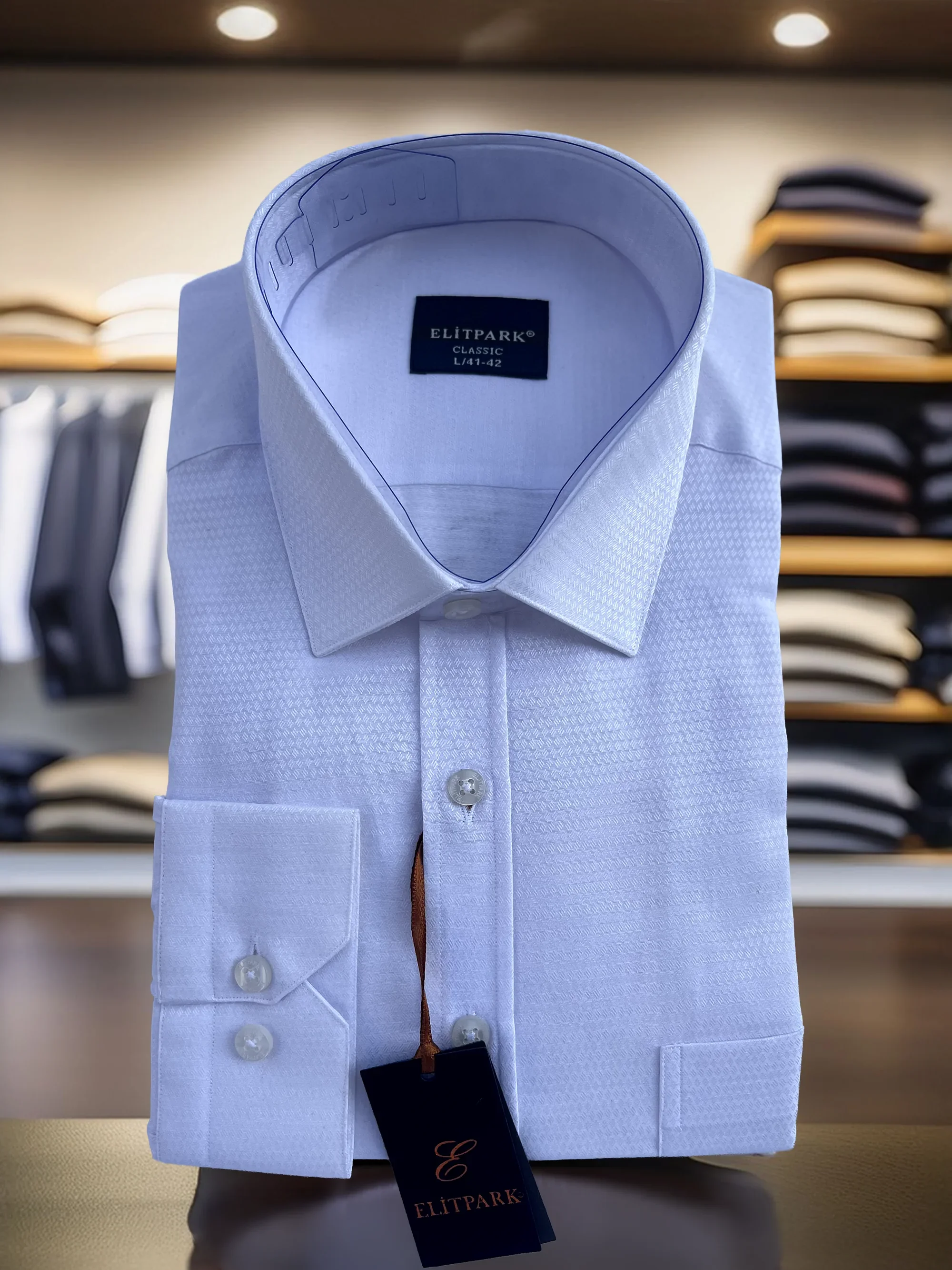 Noble Touch Kare Desenli Pamuklu Cepli Erkek Gömlek