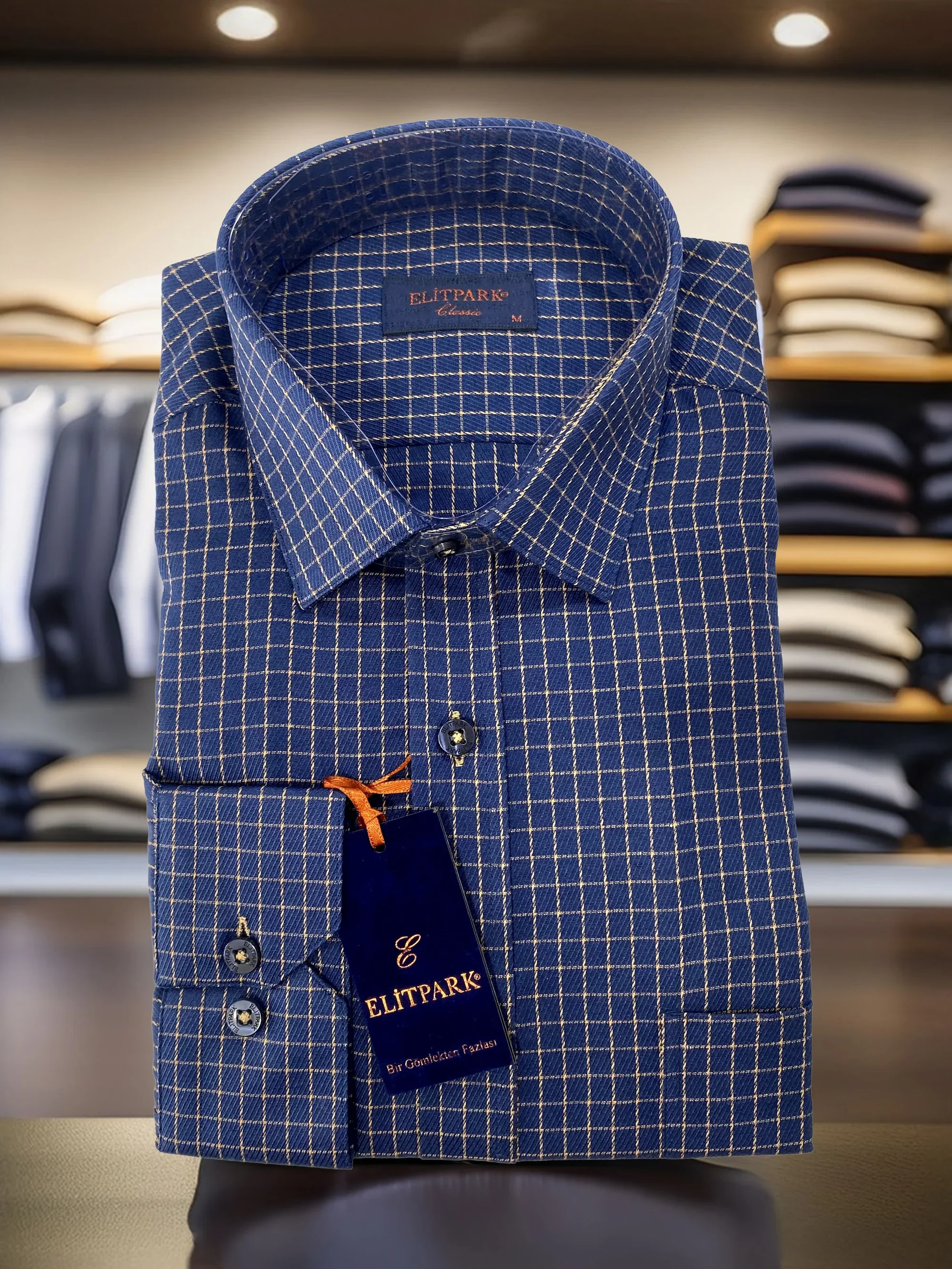 Square  Pattern Kareli Pamuklu Erkek Gömlek