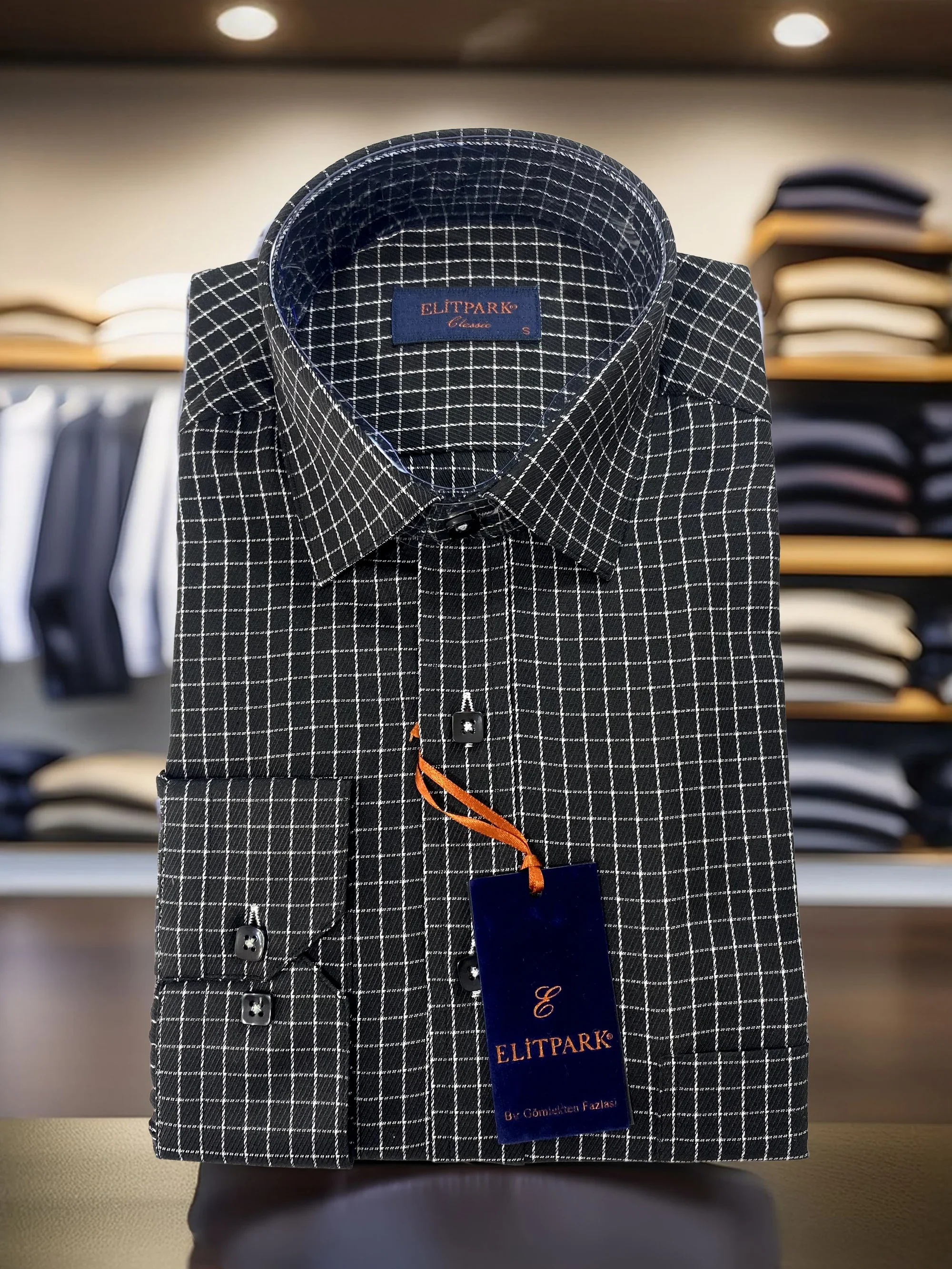 Square  Pattern Kareli Pamuklu Erkek Gömlek